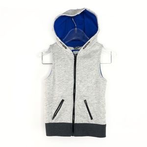 Cat & Jack Kids Gray Blue Zip Up Vest | XS (4-6)